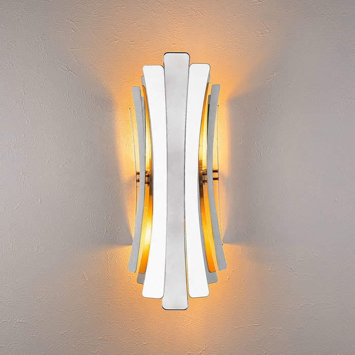 Opviq Lámpara de Pared de Cuerpo Metálico Plateado